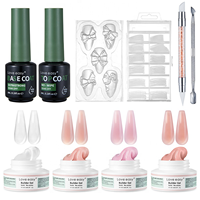 Prix d'usine, vente en gros : Kit de gel UV naturel pour ongles, base et top coat, longue tenue, rose nude, non collant, gel de construction solide pour les mains