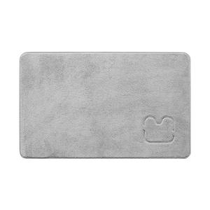 Tapis de bain rectangulaire gris en polaire antidérapant pour salle de bain, toilettes, entrée, usage domestique - Product Image 3