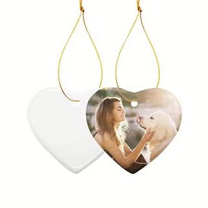 High Quality Wholesale Custom Decoration Sublimation Blank <b>Ceramic</b> Christmas <b>Ornaments</b> Personalized Tree 8.3x6.7cm - Product Image 1
