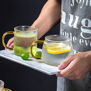Tazza in Vetro Borosilicato di Alta Qualità Resistente alle Alte Temperature per Caffè Americano Freddo, <span class=keywords><strong>Acqua</strong></span> <span class=keywords><strong>e</strong></span> Latte, Bicchieri in Vetro dal Design Moderno - Product Image 2