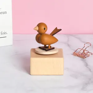 Melodie Melodie kreative fröhliche Runde hochwertige Großhandel Kätzchen Holz benutzer definierte Spielzeug Spieluhren für Kinder