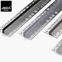 Profilé de joint de dilatation en acier inoxydable brossé avec insert coloré pour carrelage mural et de sol en céramique