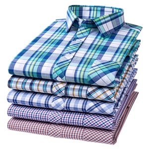Camicia Casual da <span class=keywords><strong>Uomo</strong></span> a Maniche Lunghe in Cotone Puro con Colletto Quadrato e Motivo a Quadri, Sottile, Lavabile in Lavatrice, Collezione Primavera 2026 - Spedizione Internazionale - Product Image 4