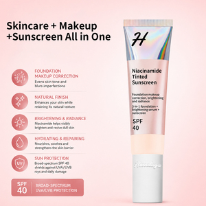 Private Label Hydrating SPF40 Niacinamide Glow Light Coverage Tinted Serum Liquid Foundation BB Cream <strong>Sunscreen</strong> - Product Image 6