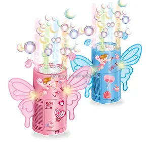Cute Angel Stage Bubble Machine Large Lighted Up Automatic Butterfly Wedding Bubble Blower Valentine's Day Gift Party Favors