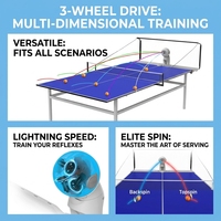 Robot de Tenis de Mesa PUSUN Dora, Lanzador de Pelotas Inteligente y Programable con Tecnología de 3 Ruedas, Máquina de Pelotas Portátil con Control por Aplicación