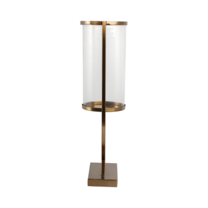 Metal And Glass <b>Hurricane</b> <b>Candle</b> Holder Contemporary Pillar Candlestick For Table Centerpiece Elegant Decor - Product Image 4