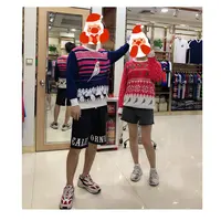 Winter Unisex 12gg Knit Wholesale Couple Men Women American Family Holiday Jacquard Custom Knit Ugly Christmas Jumper Sweater