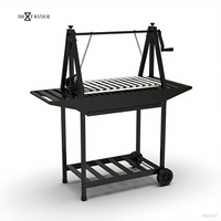 NB-FAVOUR grand Santa Maria charbon de bois BBQ Grill moderne en acier inoxydable extérieur réglable grille poudre revêtement métal matériel