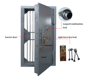 Tùy chỉnh thép an toàn an ninh cửa an ninh ngân hàng mật khẩu cơ khí đôi cửa kim loại Vault cửa - Product Image 4