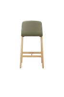 Tabouret de bar moderne en bois de hêtre rembourré avec dossier et assise rembourrés pour café commercial, bistrot, hôtel, comptoir, restaurant