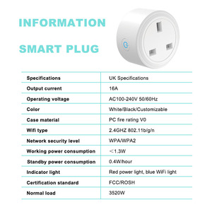 <span class=keywords><strong>Enchufe</strong></span> Inteligente FY41 al por Mayor para Reino Unido, ESP32-C3 Tasmota de Código Abierto, <span class=keywords><strong>Enchufe</strong></span> Programable DIY sin Monitor de Energía, Compatible con Interruptor Remoto - Product Image 6