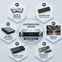 Nuevo Servidor en Rack HPE ProLiant DL385 Gen11 Original con Dos Procesadores AMD EPYC de 160 Núcleos, 6 TB de DDR5, PCIe Gen5, GPU para IA, Análisis de Big Data, 2U