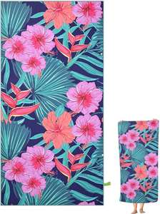 Custom Lightweight Polyester <b>Microfiber</b> Square <b>Beach</b> <b>Towel</b> Factory Direct Sublimated Digital Floral Printed Plush Quick-Dry - Product Image 4