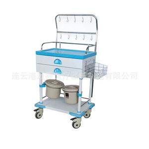 Chariot médical en acier inoxydable à 2 tiroirs multifonctionnel pour soins infirmiers et utilisation en soins intensifs - Product Image 1