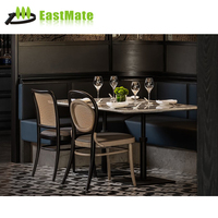Table à manger commerciale en contreplaqué personnalisable Cabine en cuir Sièges Hôtels Restaurants Hôpitaux Cuisine Ensemble de restaurant