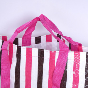 Bolsas de Compras Ecológicas Reutilizables Plegables Impermeables de PP Tejido con Logotipo Personalizado y Patrón de Letras, Certificadas por BSCI/GRS - Product Image 3