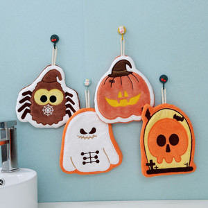 <span class=keywords><strong>Toalla</strong></span> de mano <span class=keywords><strong>infantil</strong></span> de felpa coral tejida con diseño de dibujos animados de la serie Halloween, absorbente, suave, para colgar en el baño, a prueba de niños, venta al por mayor - Product Image 1