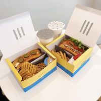 Boîte à gâteaux, biscuits et pain en carton écologique jetable, impression couleur, pelliculage mat, imperméable