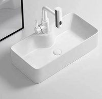 Prix avantage salle de bain toilette lavabo évier comptoir carré lavabo pour hôtel utilisant navire évier moderne en céramique 5 ans