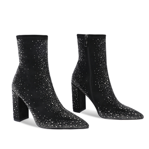 WETKISS – <span class=keywords><strong>bottines</strong></span> à talons compensés en Faux daim pour femme, chaussures à bout pointu, <span class=keywords><strong>cloutées</strong></span> en cristal - Product Image 5