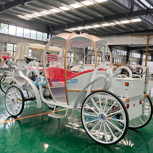 Carruaje Eléctrico de Cenicienta, Blanco con Interior Rojo, Carroza para Paseos al Aire Libre, Transporte Especial Tipo Carruaje de Caballos - Product Image 6
