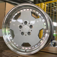 Jantes en alliage d'aluminium polies style rétro à déport profond 8J 9J 9.5J 5x112 pour voitures 17 18 pouces
