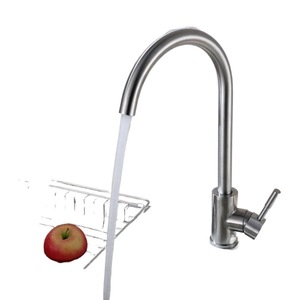 304 Stainless Steel Kitchen Faucet Single <b>Handle</b> 360 Degree Rotate Modern Design Deck Mounted Hot And Cold Water <b>Tap</b> - Product Image 4