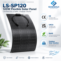 Panneau solaire flexible 120W, module PV monocristallin haute efficacité, surface ETFE, chargeur solaire pour applications en camping-car, bateau et marine
