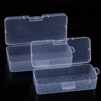 Nail Art Rectángulo Almacenamiento Contenedor vacío Caja organizadora Caja Plástico Cepillo transparente Pluma Archivo Accesorios Rhinestone Manicura