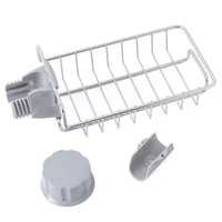 Argent acier inoxydable robinet de cuisine évier Caddy suspendu support de rangement pliant organisateur étagère vidange panier crochet porte-savon