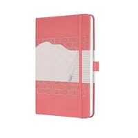 بسعر الجملة قابل للتخصيص صنع في الصين أزياء سمك السلمون الوردي اصطف A5 غلاف جلدي تصميم دفتر الملاحظات
