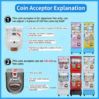 Distributeur automatique de capsules 122 cm 45-75 mm, machine Gachapon double couche, style japonais, à monnayeur, en acier inoxydable, ADA