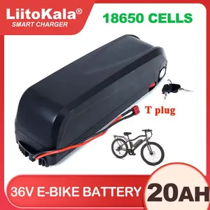 Liitokala แพ็คแบตเตอรี่ E-BIKE 36V 20Ah, เคส18650 42V 30 A BMS USB 500-1000W ชุดแปลงมอเตอร์จักรยาน bafang E-BICYCLE