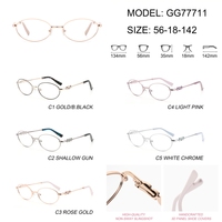 Envío en 24 Horas, Gafas Ópticas Metálicas Hechas a Mano de Alta Gama, Monturas de Gafas Ligeras de Aro Completo Ovalado para Uso Diario