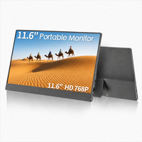 Moniteur portable AHXJKA 11,6 pouces, double écran, 1366x768 HD 60Hz, station de travail multi-écrans USB-C pour Win Mac Gaming
