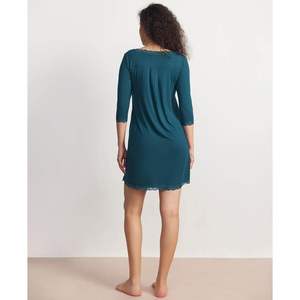 Ensemble de pyjama long en fibre de bambou 100 % doux et élastique pour femme, motif uni/floral, avec robe de nuit personnalisée, vente en gros - Product Image 2