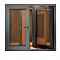 Ventanas de Aluminio con Rotura de Puente Térmico de Alta Calidad y Estilo Europeo, Ventanas Abatibles con Triple Acristalamiento y Aislamiento Acústico