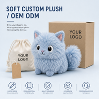 Fabricant OEM/ODM de jouets en peluche chaton bleu mignon et moelleux, personnalisés directement de l'usine, pour marques de distributeurs et commandes en gros