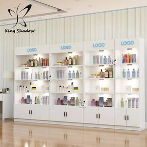 Beauty Skincare Cosmetic Display Shelf Cabinet Modern Salon Shopfitting Display Rack