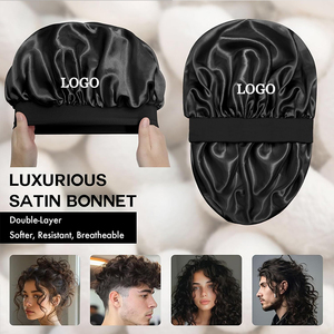 Bonnet de nuit en <span class=keywords><strong>satin</strong></span> de haute qualité avec logo personnalisé, bande élastique, doublure en <span class=keywords><strong>satin</strong></span> doux pour cheveux naturels ou bouclés - Product Image 5
