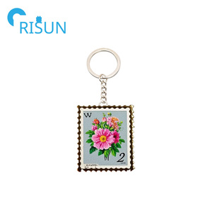 Portachiavi con Logo personalizzato con fiore personalizzato fin troppo bene portachiavi portachiavi con Logo personalizzato carta Co Cat Love francobollo Llavero - Product Image 5
