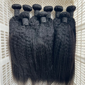 ผมแท้แบบเป็นมัด ขนาด 30 40 นิ้ว แบบตรงหยิกธรรมชาติ 1 2 3 4 มัด ผมมนุษย์ 100% แบบเย็บติดเป็นมัด ผมเปรูแท้แบบตรง Yaki - Product Image 5