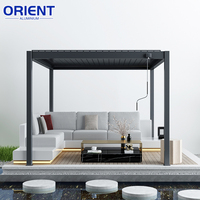 Pergola extérieure en aluminium motorisée à lames orientables, abri de jardin en aluminium, kits de pergola à toit à lames orientables