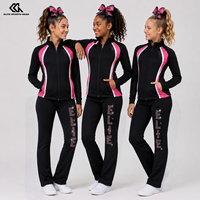 Ensemble de survêtement tendance 2026 pour cheerleading, avec sweat à capuche en strass et nœud assorti pour filles, idéal pour studio de danse professionnel