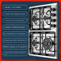Fabricant Appareils de cuisson 3 plaques de cuisson à gaz 24 pouces estufa empotrable a gas de vidrio templado LPG/NG à vendre