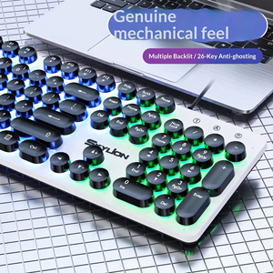 Wired Punk Keyboard <b>Mouse</b> Set with RGB Backlit Mechanical Feeling for Laptop Desktop Home Office Business - Product Image 2