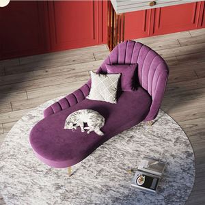 Kain Beludru Biru Emas Kursi Tinggi Kembali <span class=keywords><strong>Chaise</strong></span> <span class=keywords><strong>Lounge</strong></span> Tunggal Sofa Kursi Sudut Sofa Ruang Tamu untuk Rumah - Product Image 6