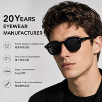 Lunettes de soleil polarisées géométriques noires tendance UV400 pour hommes et femmes, monture carrée rétro en acétate, haut de gamme et stylées