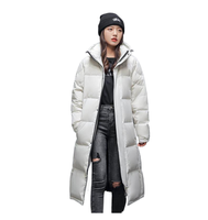 Manteau d'hiver unisexe décontracté à capuche, long jusqu'aux genoux, épais, avec fermeture éclair, respirant, pour les amoureux